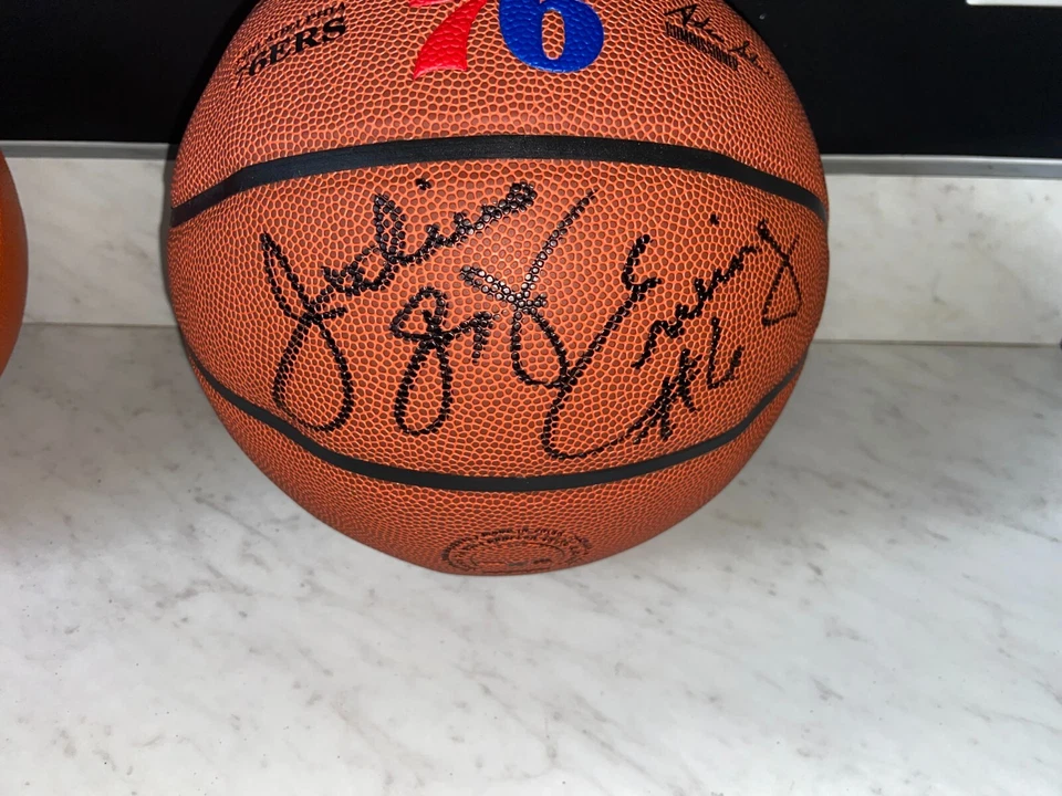 JULIUS DR J ERVING SIGNED PHILADELPHIA 76ERS SIXERS LOGO NBA BASKETBALL ABA JSA - Image 2 of 3