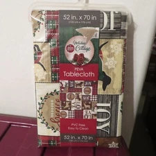 Dachshund Deer Joy Holiday Winter Wonder Lane Peva Tablecloth 52" x 70" NIP