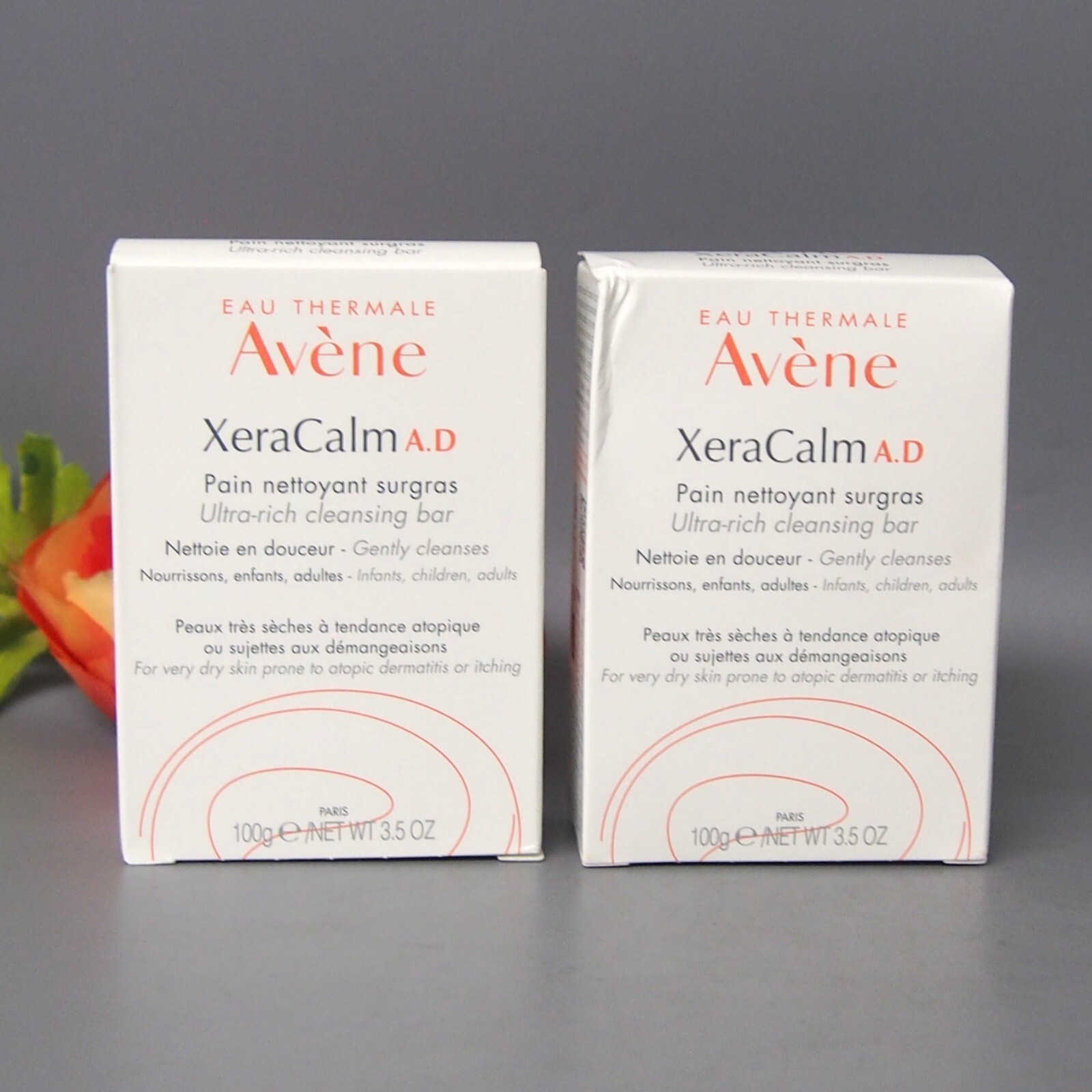 2 УПАКОВКИ ультрачистого очищающего батончика Avene XeraCalm A.D, 100 г / 3,5 унции, Срок годности 05/2027
