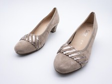 Gabor Femmes Escarpins Chaussures En Cuir Beige Taille 38 EU Art. 13100-56