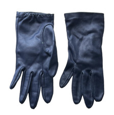 VINTAGE MADE IN USA NAVY BLUE 100 NYLON DRESS GLOVES WOMEN'S SIZE LARGE