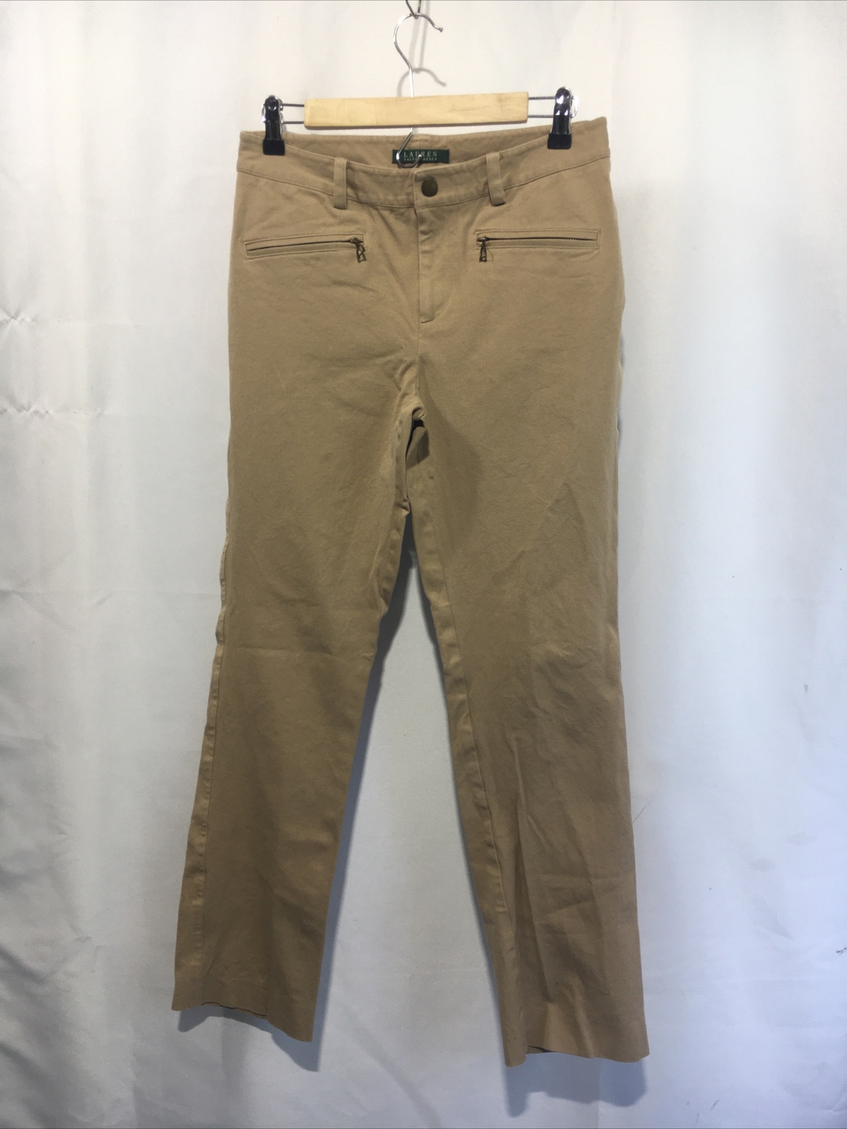 Ralph Lauren Women’s Beige Tan Khaki Classic Chino Pants Size 4 .