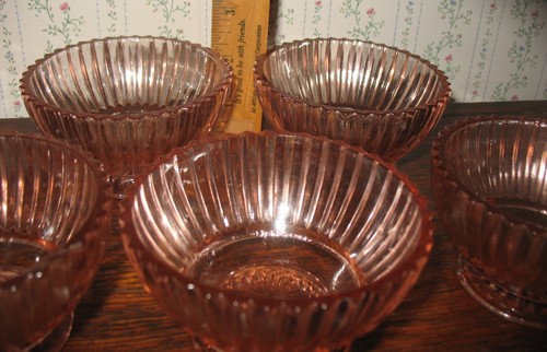 6 Anchor Hocking QUEEN MARY Pink Depression Glass 3.50” Footed Berry Bowls - Bild 7 von 7