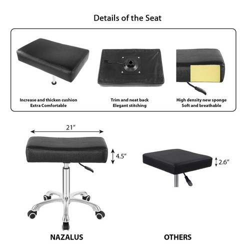 Rolling Swivel Stool Height Adjustable With Wheels Heavy Duty For Office Home De - Picture 4 of 7