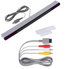 Wii Sensor Bar and Composite AV Cable for Nintendo Wii System Video Game Gaming