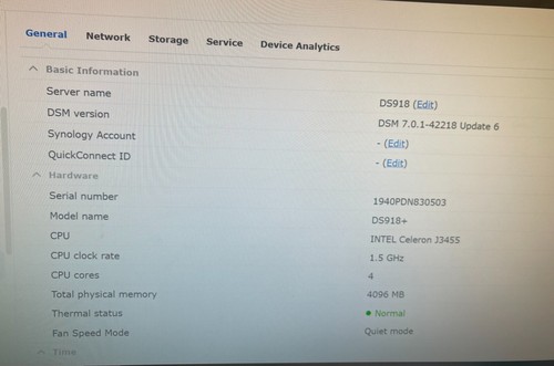 DS918+ Synology 4 bay NAS DiskStation (Diskless) 4GB USED - Bild 6 von 7