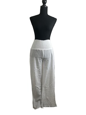 NWT Women's Yana K Calypso Pants Size XS White Gauze