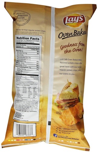 Oven Baked Lay's Potato Crisps, BBQ, 6.25 oz (2 Bags) - 第 4/4 張圖片