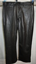 Old Navy Faux Leather Pants Size 16 Tall Wide Leg Black Women's New