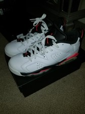NIKE AIR JORDAN 6 RETRO LOW BG WHITE-INFRARED SZ 7Y 768881-123