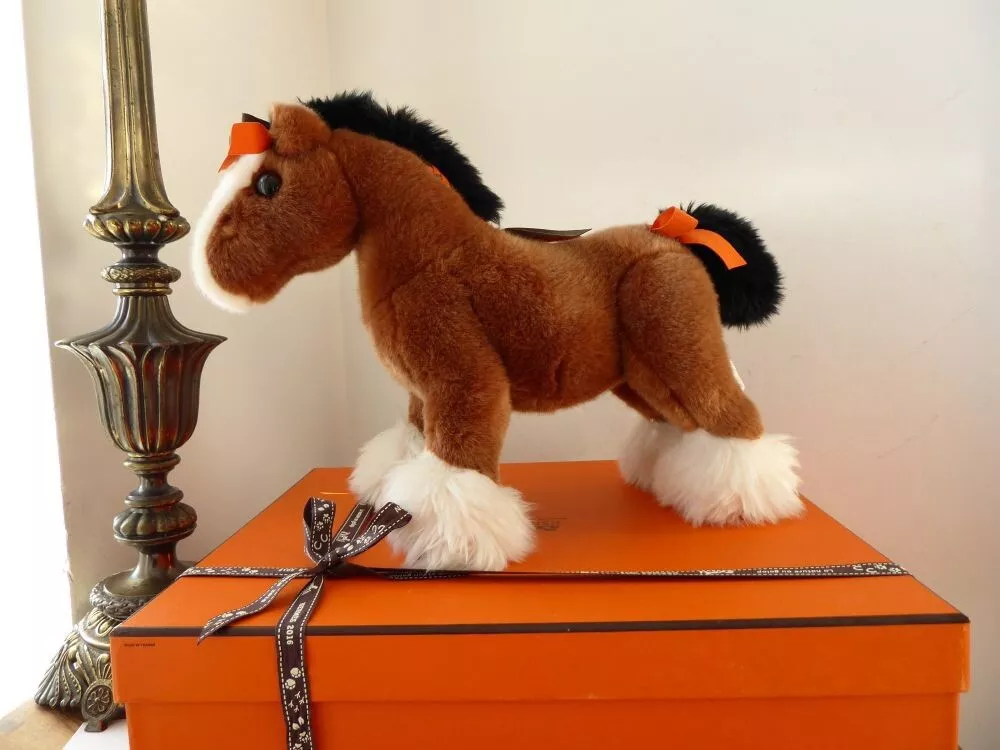 RARE! Authentic HERMES Hermy Baby Horse Plush Doll Brown Toy Italy BNWT