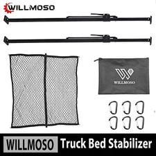 3PCS Adjustable Cargo Bar Truck Bed Holder Stabilizer 59"-74" With Storage Net