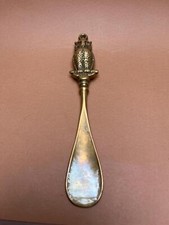 Victorian Brass Owl Shoehorn  Antique Gentleman's Dressing Aid  19cm
