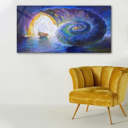 Wandbilder Glasbild Druck auf Glas 140x70 Fantastische Märchenland Meer Segeln - Bild 2 von 7