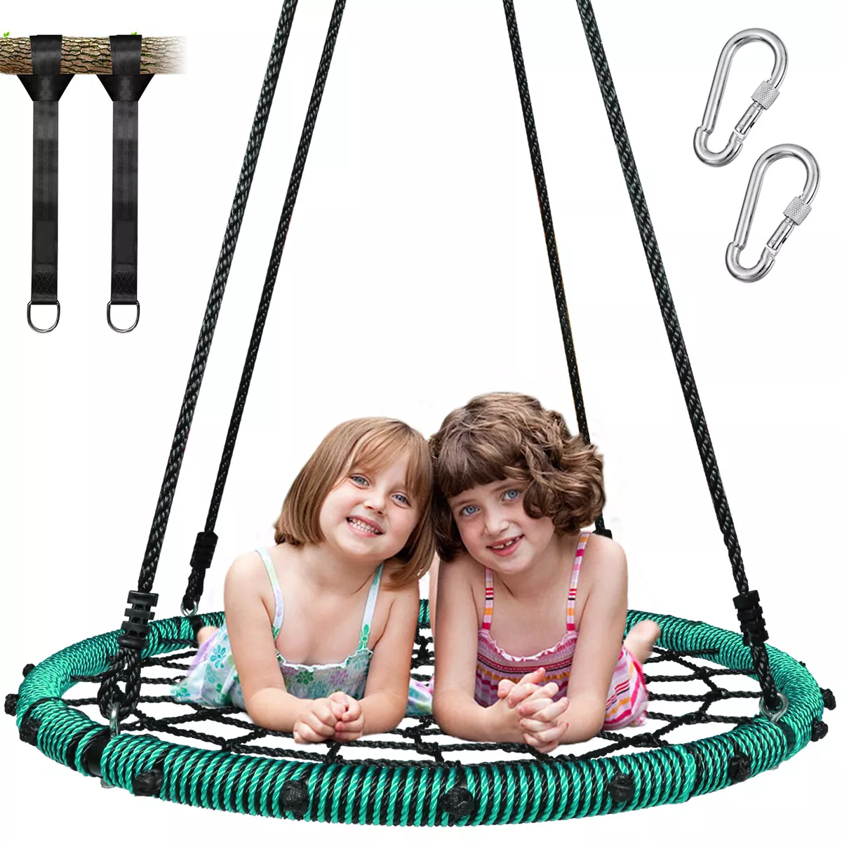 Trekassy 750 lb Spider Web Saucer Swing 40 inch for Tree Kids with