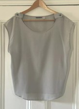 Uniqlo Women’s Grey Shoulder Straps Sleeveless Tunic Blouse Top M UK 12 EU 40
