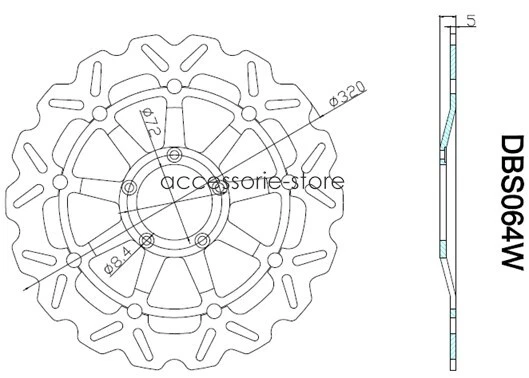 Front Brake Disc Rotor For DUCATI 749 999R/S 03-06 848 08-11 MONSTER S4R/S 07-08 - Изображение 4 из 4