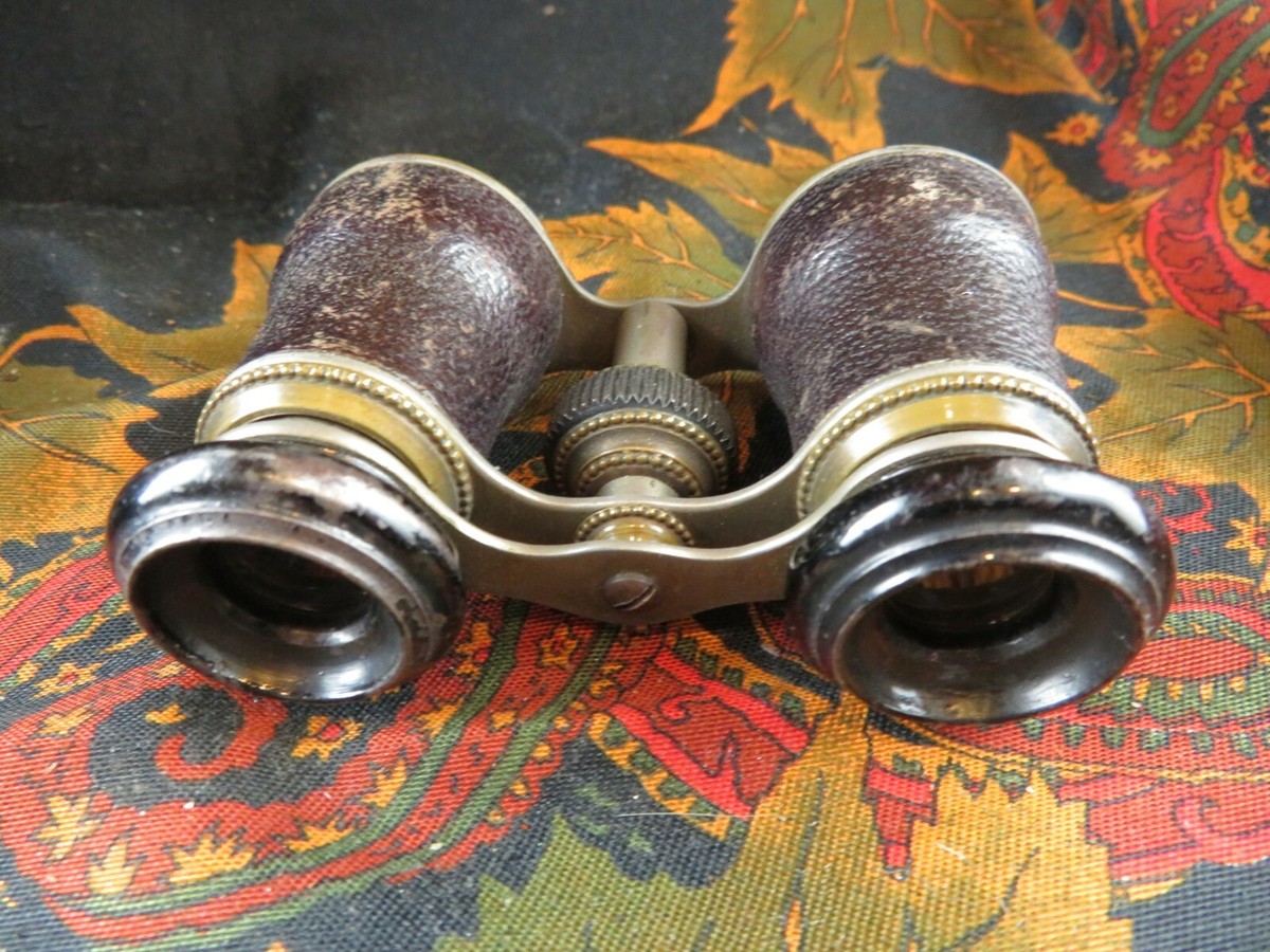 ancienne petite paire de jumelles de theatre en metal epoque 1900