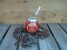  Mate Gourd - Paris Saint Germain Hand Made + Straw - Yerba Mate Calabaza Red