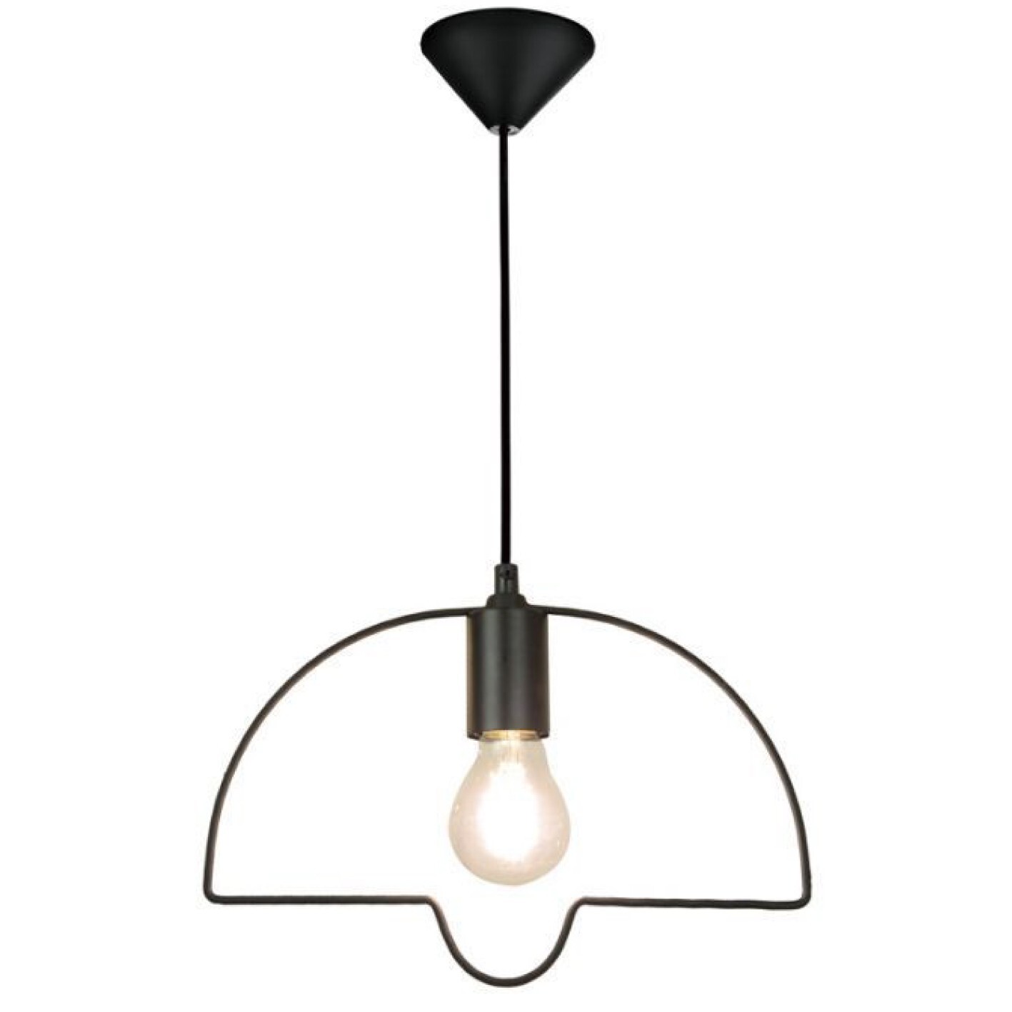 Suspension métallique noir finition mate premium avec monture E27 robuste