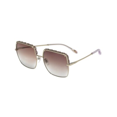 Chopard SCHF12S 0594 Sunglasses Women's Gold Gradient brown Lens Square 59/18