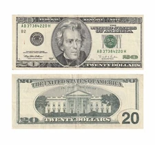 USA $20 Dollar Bill _ SERIES 1996 _ AB 37384220 H