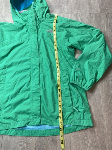 The North Face Hooded HyVent Rain Jacket Girl's Size XL 18 Green Full Zip - Picture 7 of 9