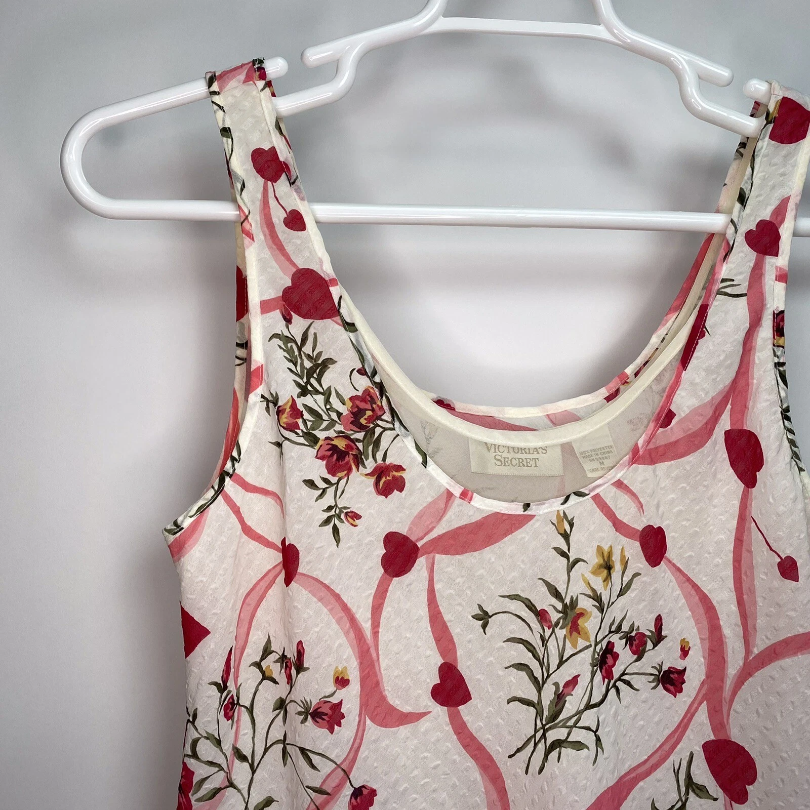 UNDERCOVER Victoria’s Secret Floral Hearts Medium Mini Abito Slip Strati Kawaii Delicato