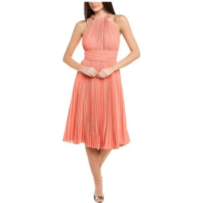 Ungaro womens Amanda Pleated Midi Dress, NWT Size Medium