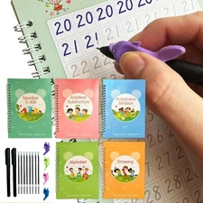 MAGIC PRACTICE COPYBOOK - REUSEABLE WRITING PRACTICE BOOK - FOR PRE-SCHOOL KIDS