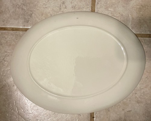 Piatto da portata ovale vintage Hampton Scio turchese acqua argento fiore - Foto 2 di 2