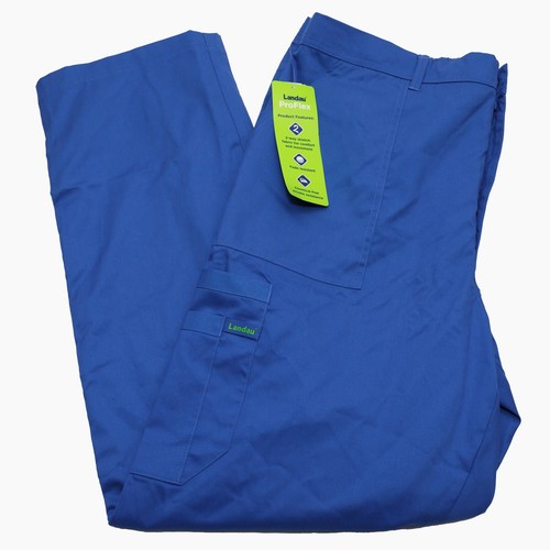 Landau Size Large Proflex Unisex Cargo Scrub Pants - Royal Blue Modern Fit 2103 - Picture 10 of 10