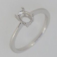 Sterling Silver Semi Mount Ring Setting OV 7X5mm White Topaz