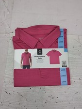 Member's Mark Men's Performance Polo Size L Fuchsia Burst Heather L2