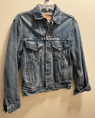 Vtg LEVI'S Trucker Denim Jacket 80s 70506-0216 Blue USA Men's 38