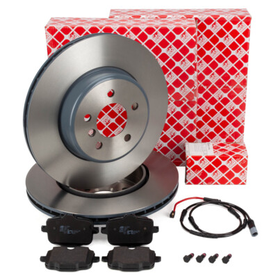 febi Bremsscheiben Ø 345mm + Bremsbeläge + Sensor für BMW 5er F11 TOURING hinten