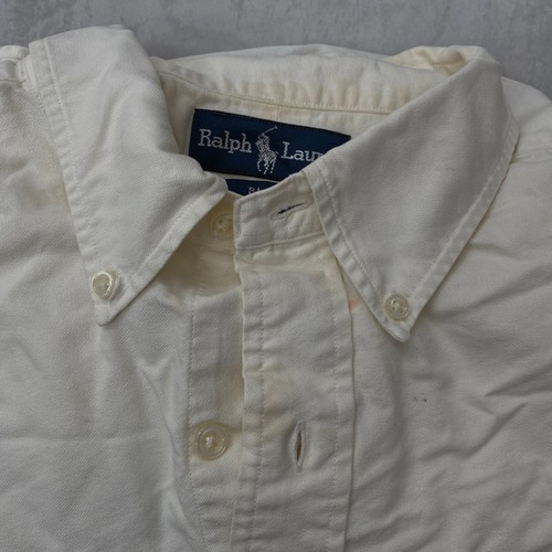 Ralph Lauren Blake Mens Large Long Sleeve Button Down Shirt Cream Pony Casual - Picture 6 of 22