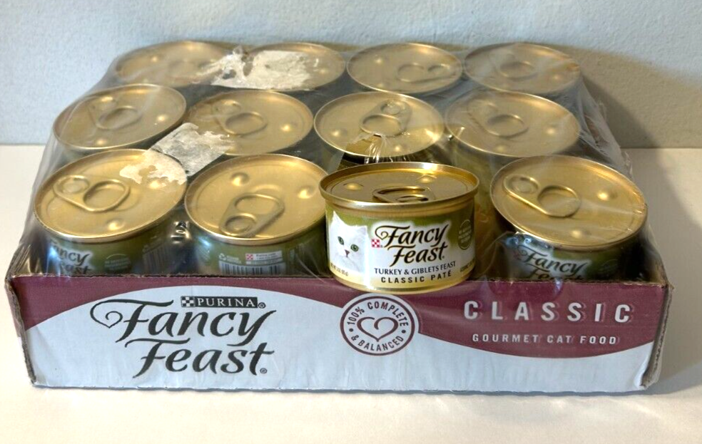 Purina Fancy Feast Turkey & Giblets Classic Pate 3 Oz Cans (24 Pack) Exp. 06-26