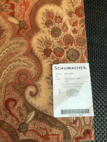 SCHUMACHER 2 pcs New Castle Paisley Tuscan 25 1/2 x 26 1/4" Fabric Samples - Picture 6 of 6
