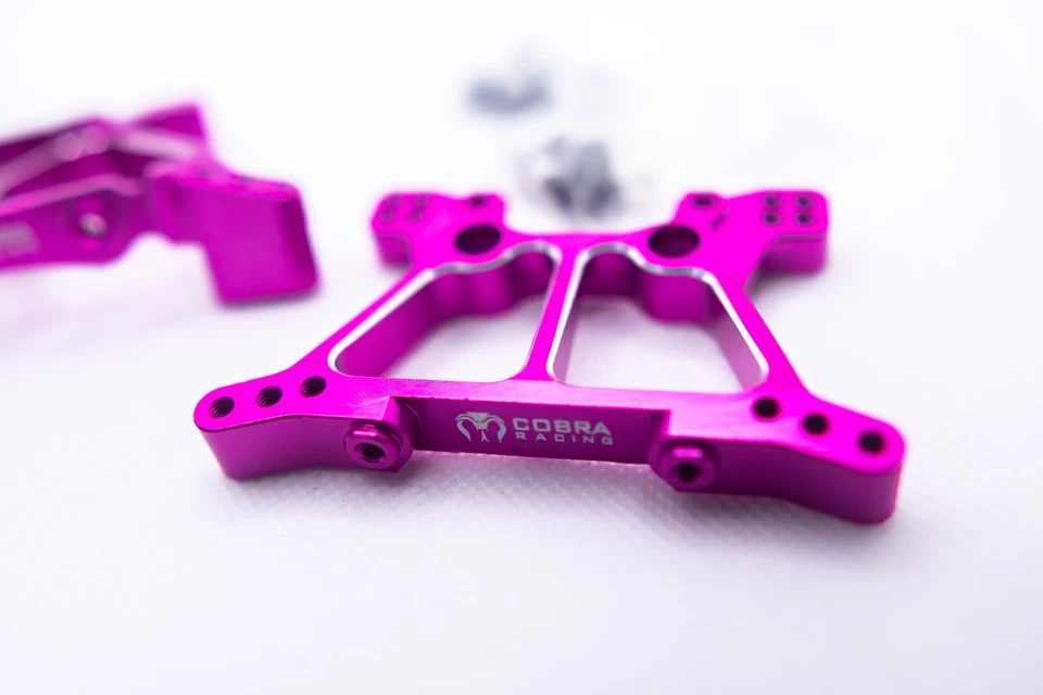 CR Pink Aluminum Shock Towers for Traxxas 4x4 Slash, Stampede, Hoss - Image 4 of 4