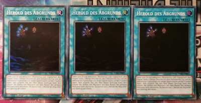 3x Herold des Abgrunds SOFU-DE063 Super Rare 1.Auflage Deutsch PLAYSET Yu-Gi-Oh