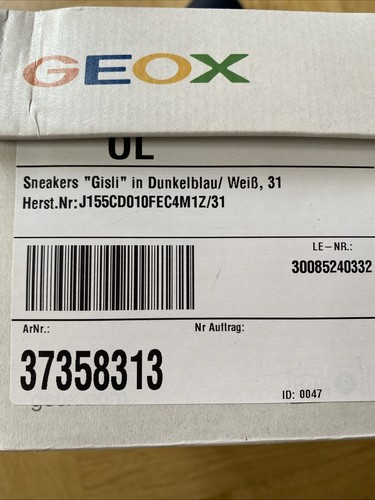 Sneaker Geox Gr. 31 blau Gisli Schnürsenkel Reißverschluss Schicker Schuh - Bild 7 von 7