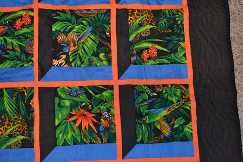 "3D" Quilt Handmade Wall hanging by my Mom "Window to my Jungle" Apprx. 37"x37" - Picture 5 of 7