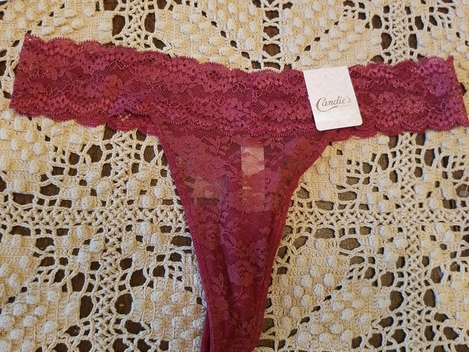 Juego de 2 tangas pequeñas de encaje CANDIE'S Total Lace/Total SeXY ~ NUEVAS CON ETIQUETAS Foto 2 de 4
