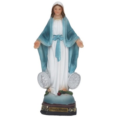 Virgen La  Milagrosa 6''  Virgen De La Medalla Milagrosa  Resin Figure