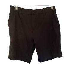 Banana Republic Mens Black Cotton Blend Shorts Size 32 lightweight summer