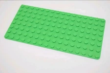 LEGO Base Plate 8x16 - (1) - BRIGHT GREEN Thin Round Edge Plate - NEW