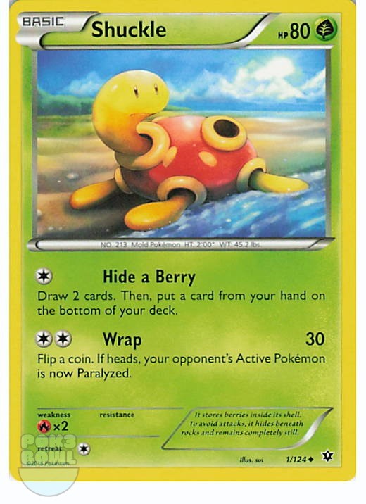 Shuckle 1/124 Uncommon Pokemon Card Fates Collide NM/M