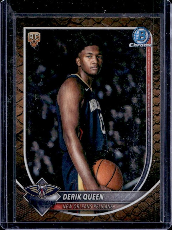 2025-26 Bowman Derik Queen Chrome RC Reptilian Refractor Rookie #BCV-13 Pelicans