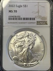 2022 American Silver Eagle NGC MS70 1oz .999 Fine Silver $1 Coin